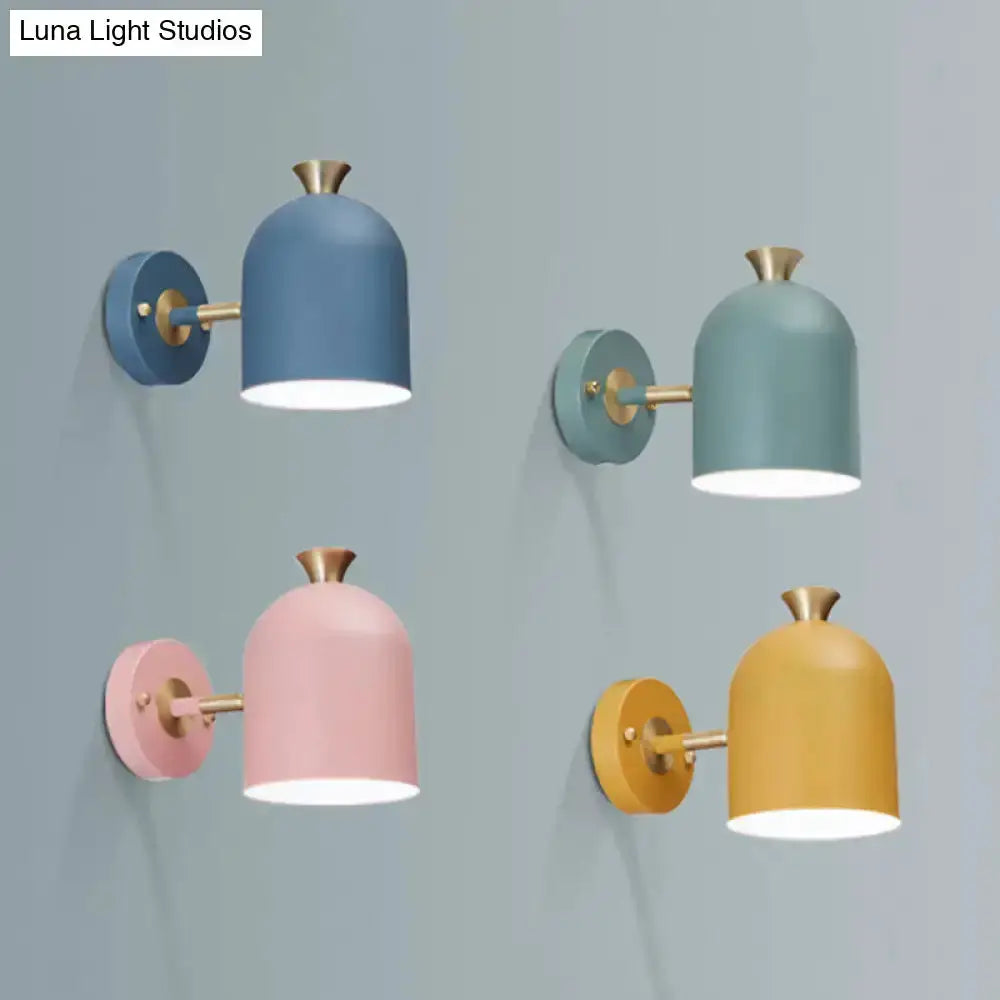 Macaron wall sconce lamp set in pink blue teal mustard with brass tops by Decorbites 4-pack on Tampa Home & Garden Store