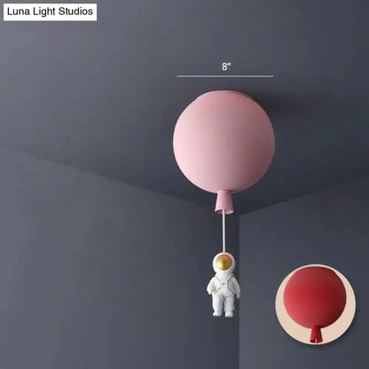 Pink Astronaut Ceiling Lamp for Kids Bedroom