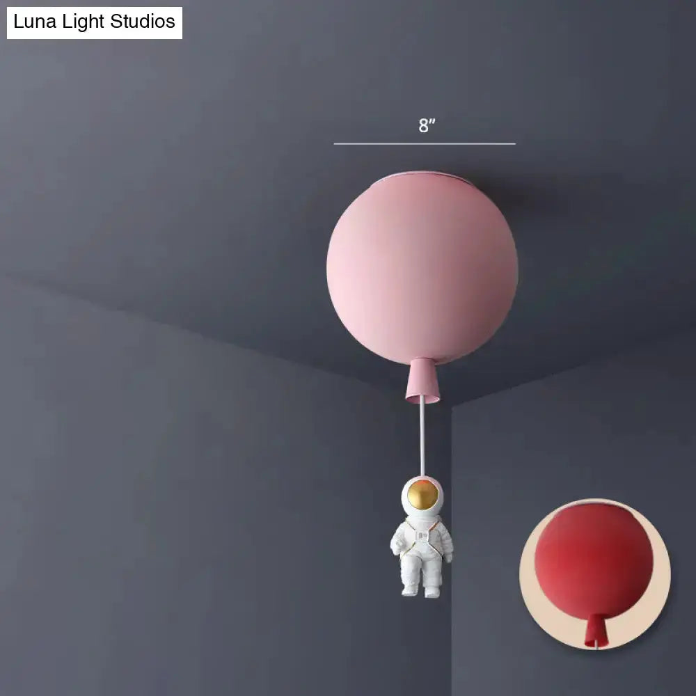 Pink and Blue Astronaut Ceiling Pendant Light