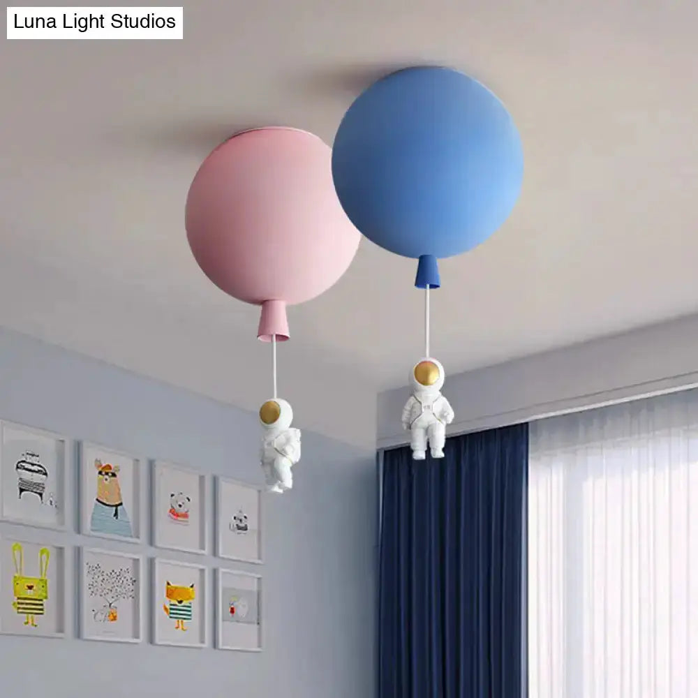 Pink and Blue Astronaut Ceiling Pendant Light