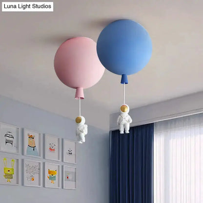 Pink and Blue Astronaut Ceiling Pendant Light