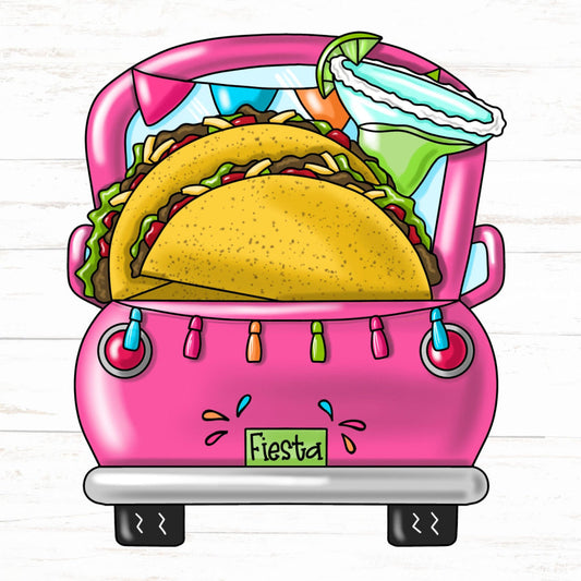 Letrero Rosa de Cinco de Mayo, Letrero de Taco, Letrero de madera para Taco Truck, PCD-W-100, Colgador de puerta de 22"