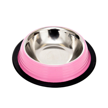 Juego de 2 cuencos antideslizantes acanalados para mascotas de Country Living – Rosa clavel