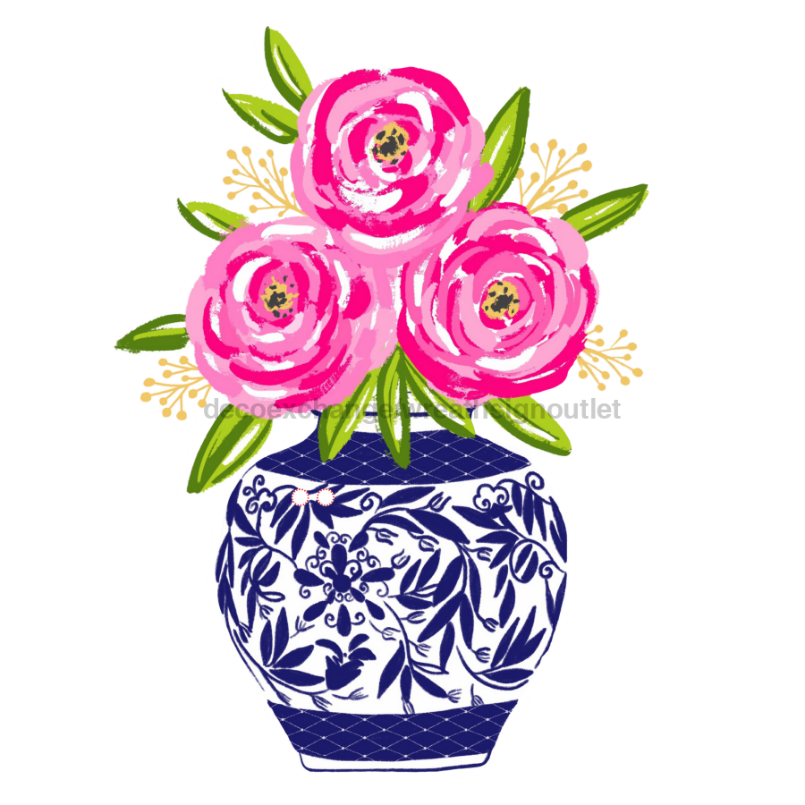 Colgador de puerta con flores rosas, agujeros para moños, letrero de madera, DECOE-W-903449, colgador de puerta de 22"