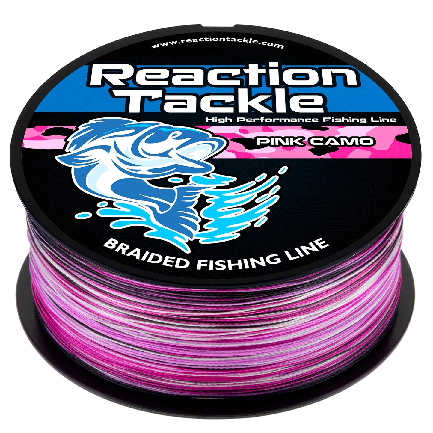 Ligne de pêche tressée Reaction Tackle - Camouflage rose - NEUVE