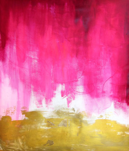 Abstracto Rosa y Dorado – Lámina de Arte Premium