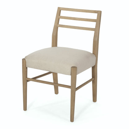 Pinnacle Dining Chair Set of 2: natural oak wood frame with beige upholstered seat on Tampa Home & Garden Store