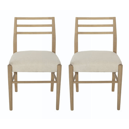 Pinnacle Dining Chair Set of 2, wooden frames with light beige fabric seats by HouseOfZazla on Tampa Home & Garden Store