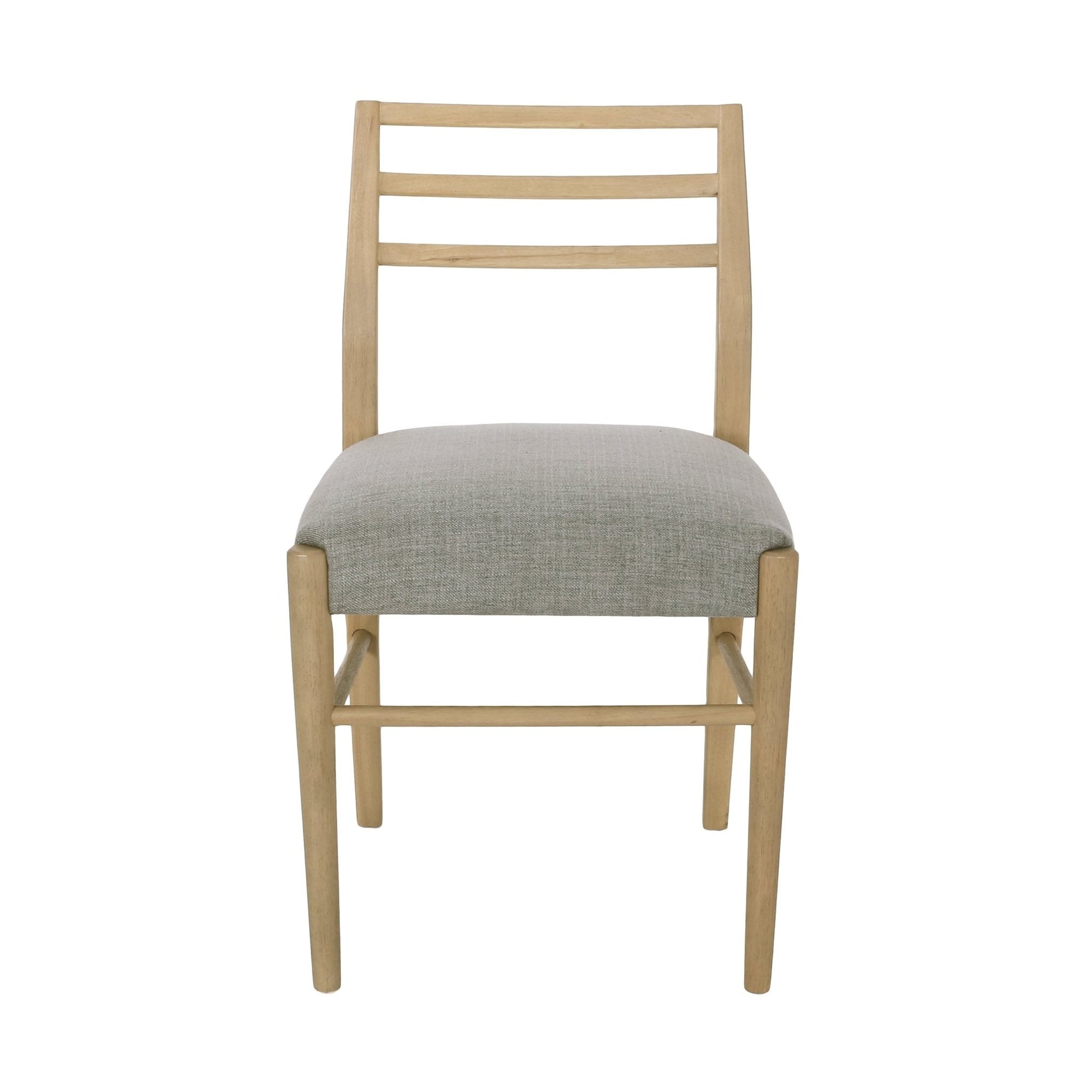 Pinnacle Dining Chair Set of 2 with natural wood frame and light gray upholstered seat on Tampa Home & Garden Store