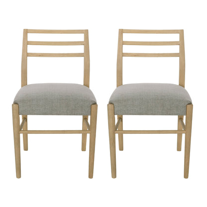 Pinnacle Dining Chairs set of 2, natural wood frames with gray fabric seats, HouseOfZazla on Tampa Home & Garden Store