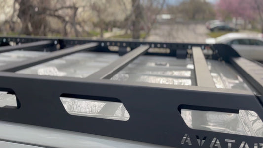 Pioneer Sprinter Roof Rack by Avatar Offroad, black steel van roof carrier with crossbars on Tampa Home & Garden Store