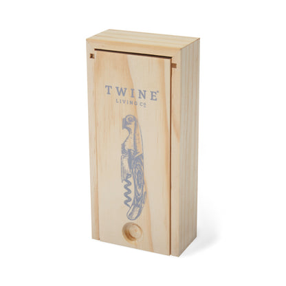 Wooden Handled Double Hinged Corkscrew and a Gift