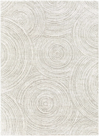 Pirton Luxe Rug by Boutique Rugs, neutral beige-gray with concentric circles, clearance on Tampa Home & Garden Store