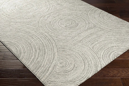 Pirton Luxe Rug beige circular swirl pattern in soft shag from Boutique Rugs on Tampa Home & Garden Store