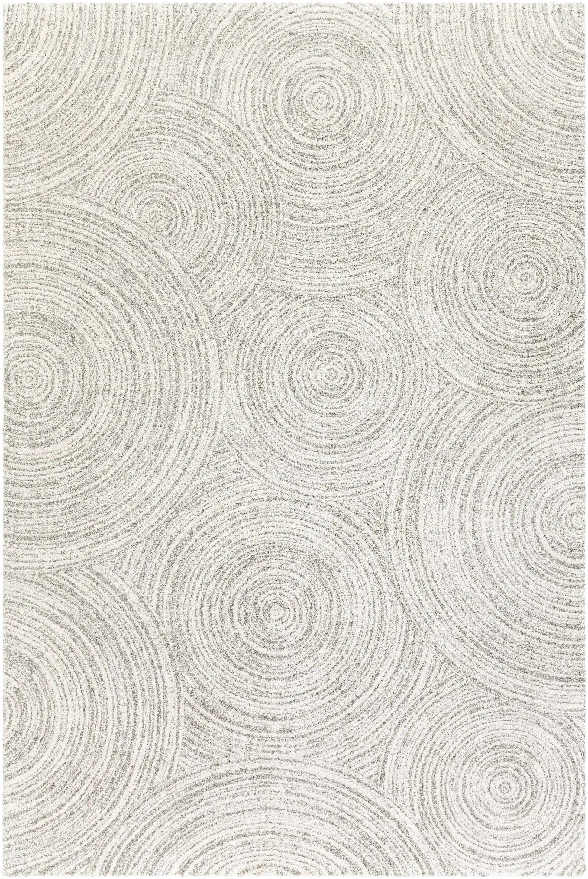 Boutique Rugs Pirton Luxe Rug, cream and gray circular ripple pattern, clearance on Tampa Home & Garden Store
