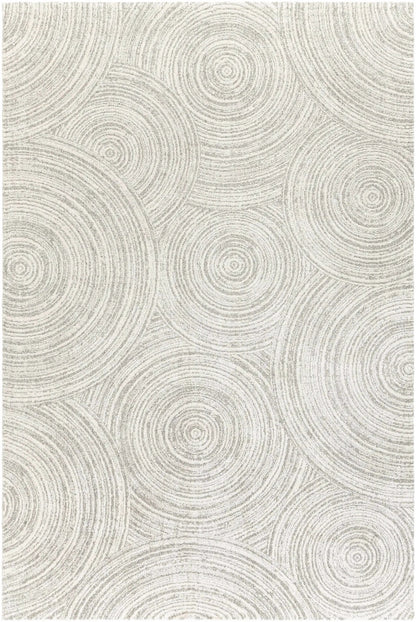 Boutique Rugs Pirton Luxe Rug, cream and gray circular ripple pattern, clearance on Tampa Home & Garden Store