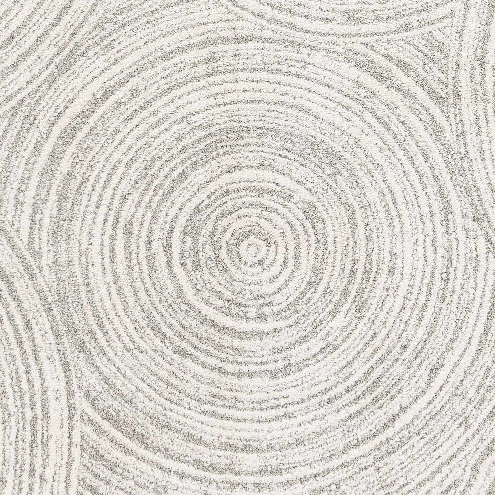 Pirton Luxe Rug by Boutique Rugs, gray circular concentric pattern rug on Tampa Home & Garden Store
