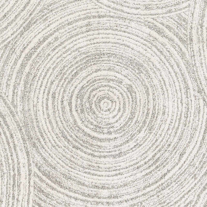 Pirton Luxe Rug by Boutique Rugs, gray circular concentric pattern rug on Tampa Home & Garden Store