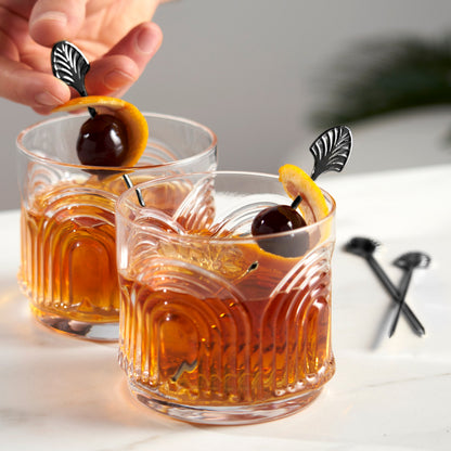 Art Deco Cocktail Picks of Gunmetal and Set of 4