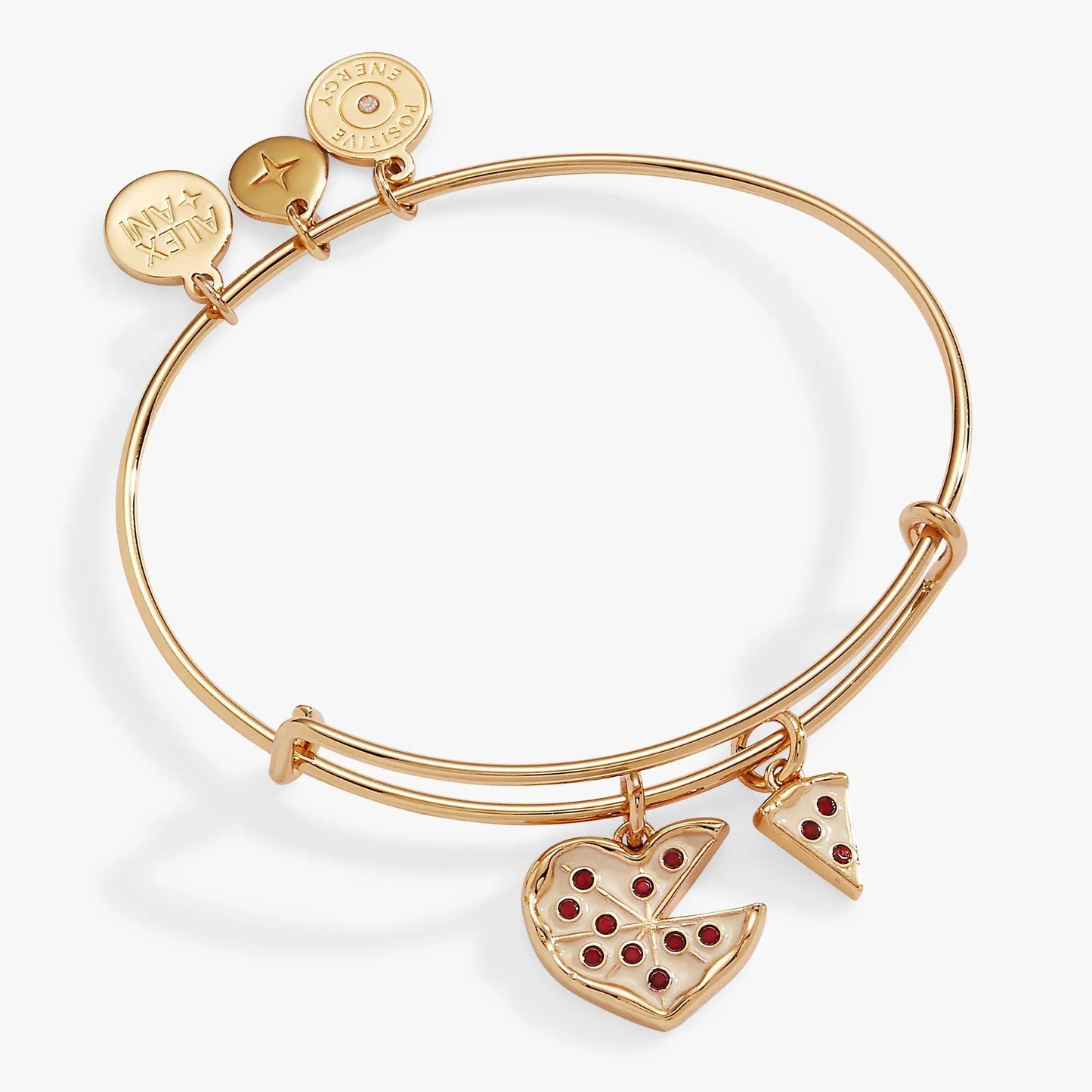Pizza Lover Bangle With Slice and Heart Charm