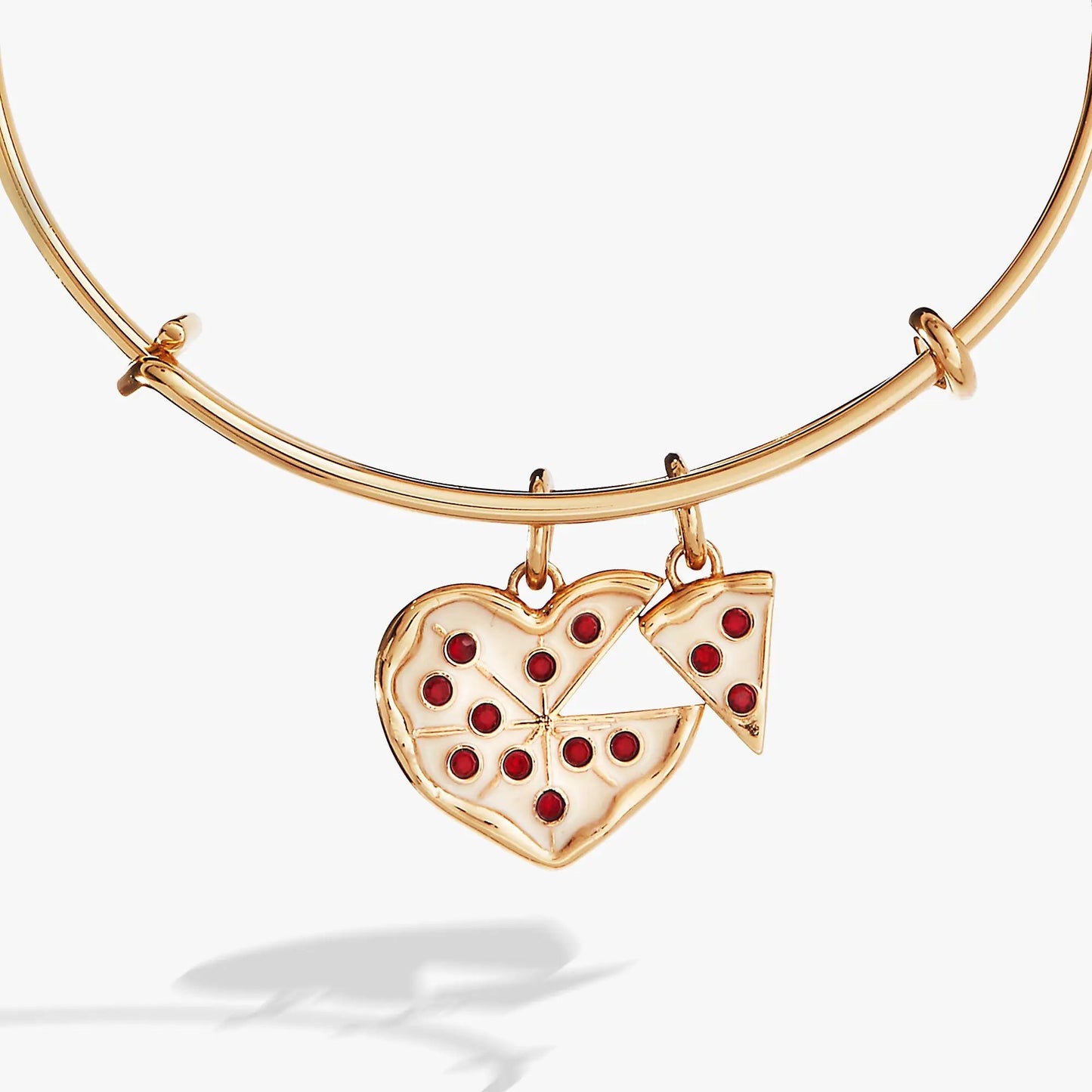 Pizza Lover Bangle With Slice and Heart Charm