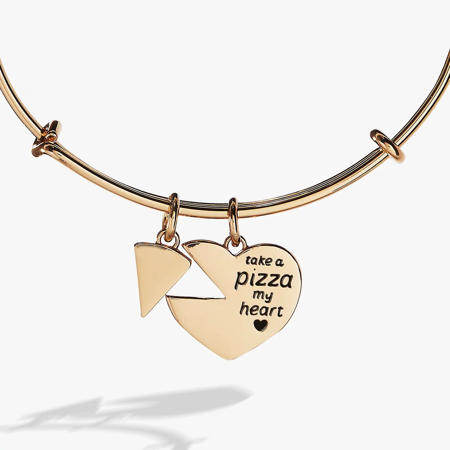 Pizza Lover Bangle With Slice and Heart Charm