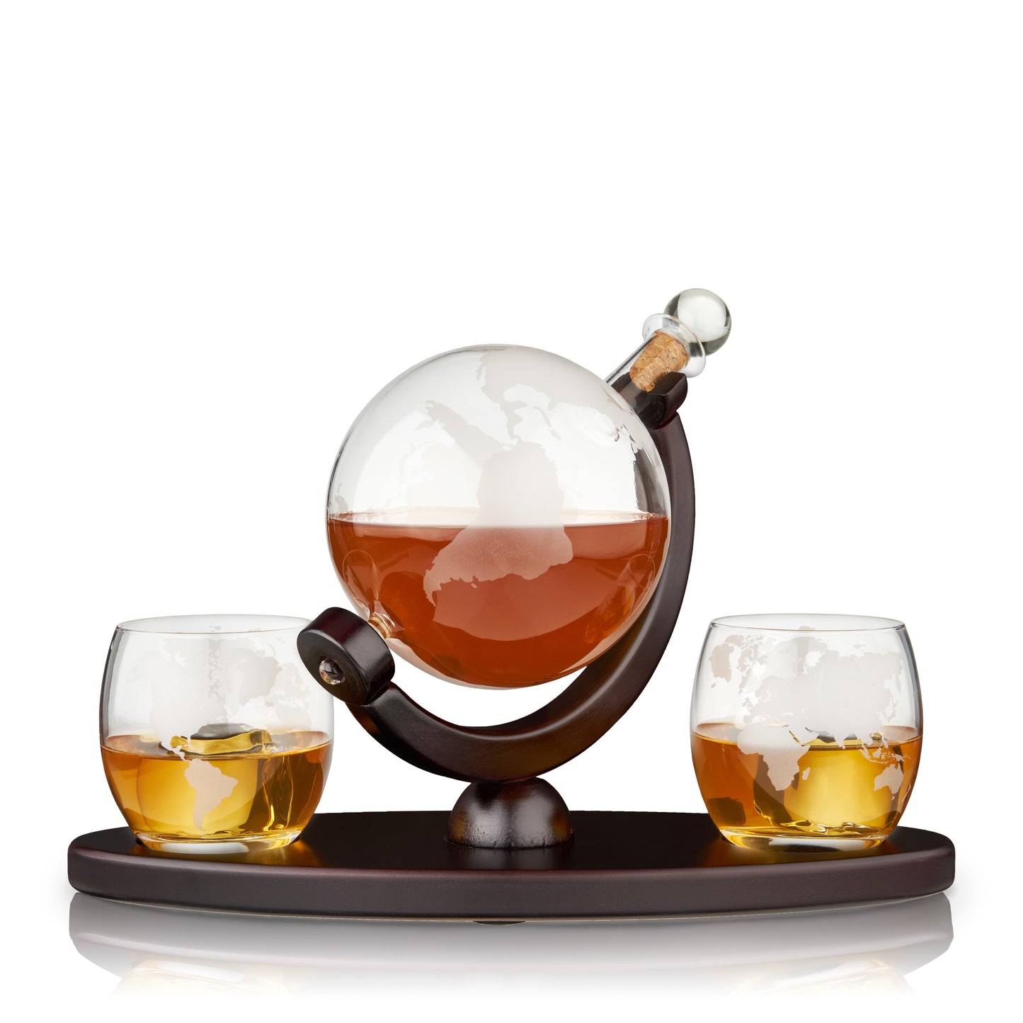 Frosted Globe Decanter and Whiskey Tumblers
