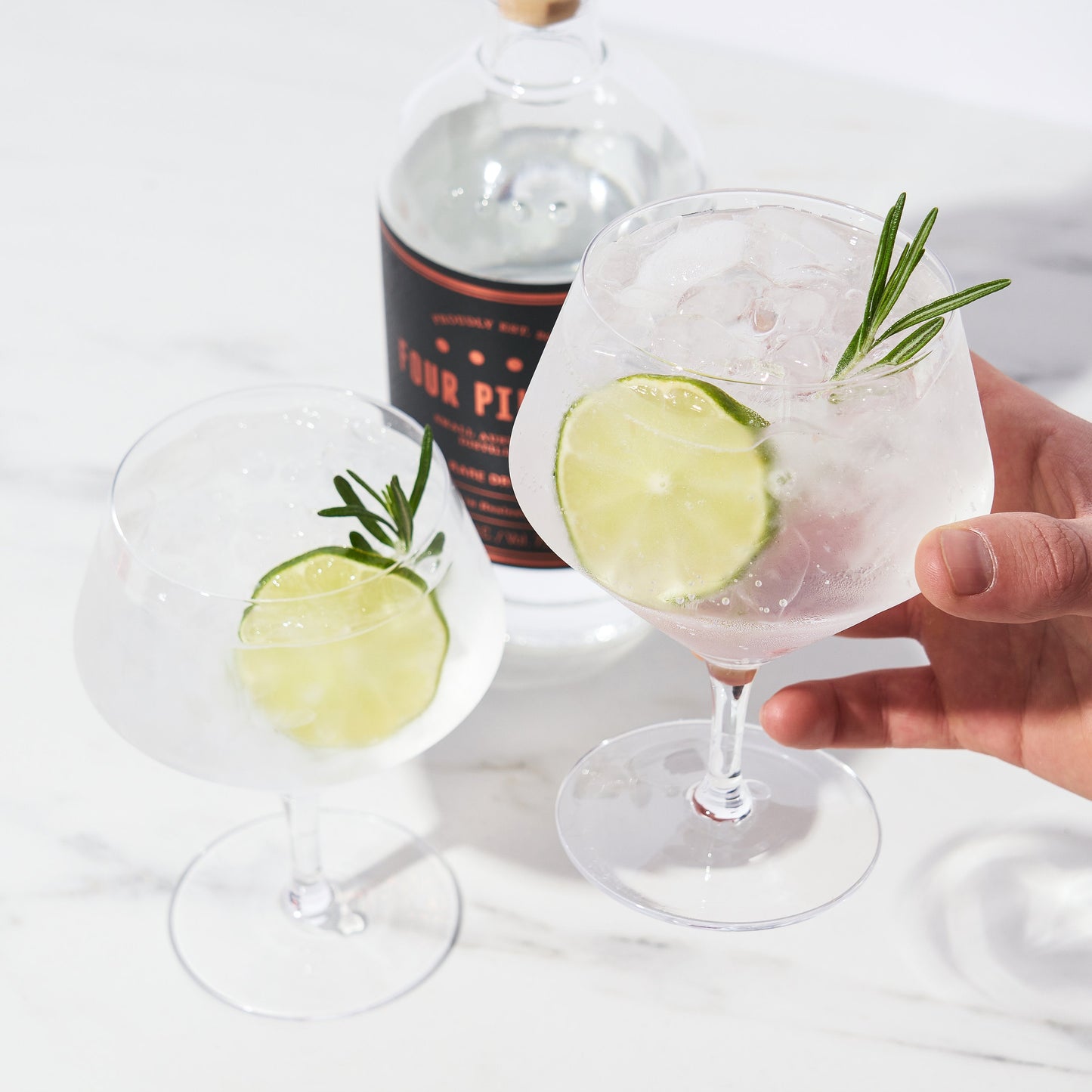Set of Raye Angled Crystal Gin and Tonic Glasses