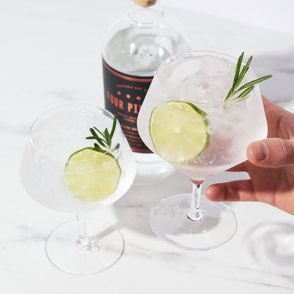 Raye Angled Crystal Gin and Tonic Glass Set of 4