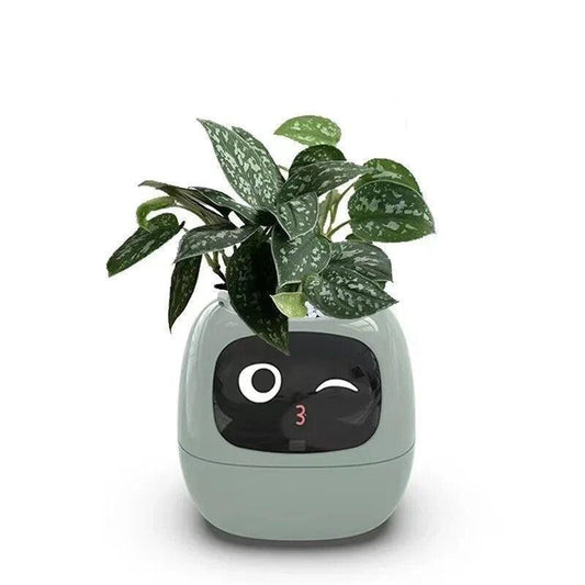 Plantly Smart Flowerpots,Smart Pet Planter,Ai Planter,Intelligent Flowerpots,Multiple Expressions,7 Smart Sensors, and Ai Chips for Gardening (Yellow)