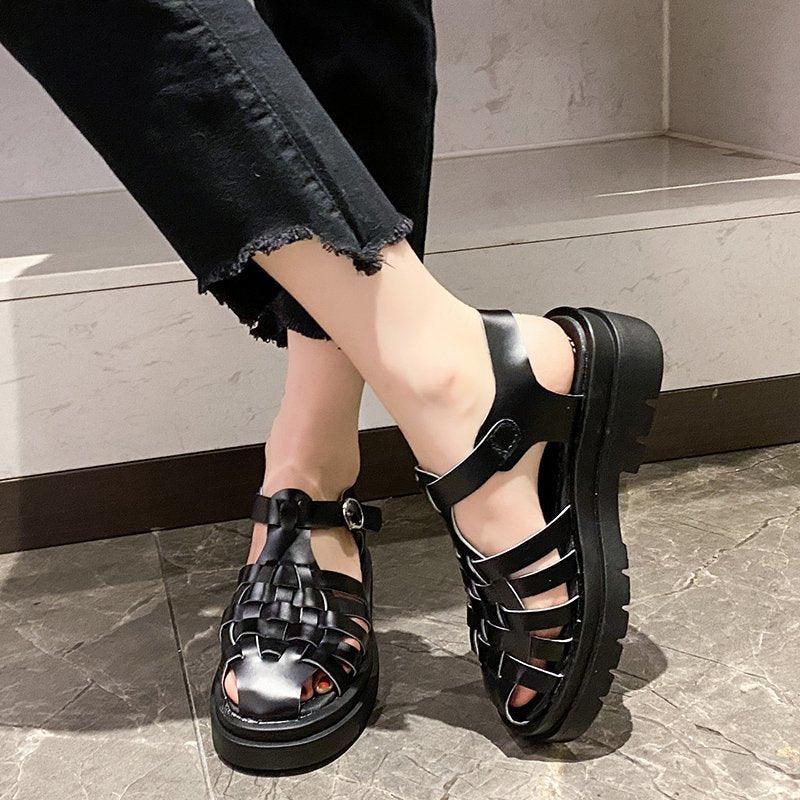 Women Platform Sandals and Buckle Straps