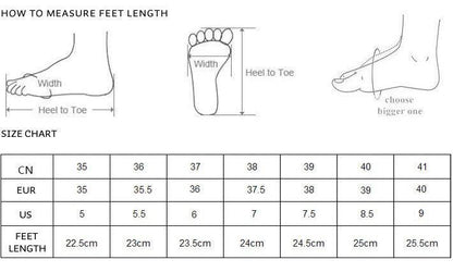 Platform Women's Sandals Stevvex size chart and foot-length measurement guide with CN/EUR/US on Tampa Home & Garden Store