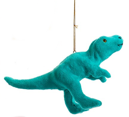 Ornement dinosaure duveteux et coloré -