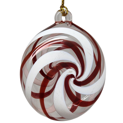 Peppermint Swirl Egyptian Glass Ornament