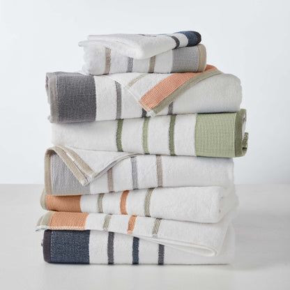 Soft Cotton Bath Towel Set and Stripe Detail