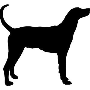 Plott Hound garden stake or wall hanging in black silhouette by Rustica Ornamentals on Tampa Home & Garden Store