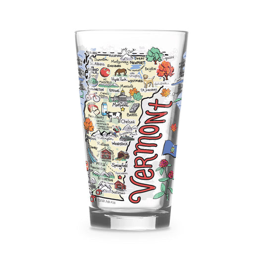 Vermont Icon Map Pint Glass
