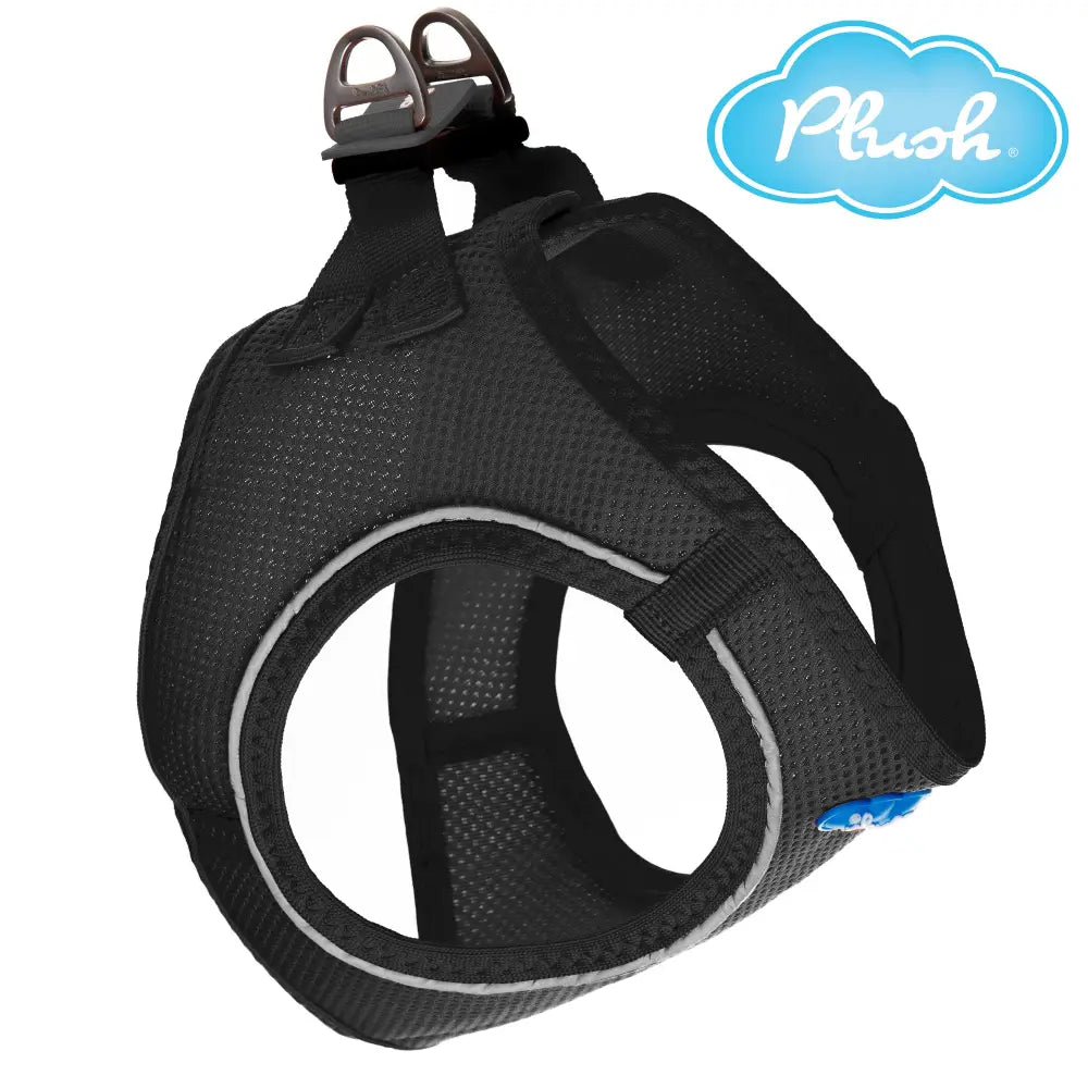 Arnés de malla acolchado con paso - Negro