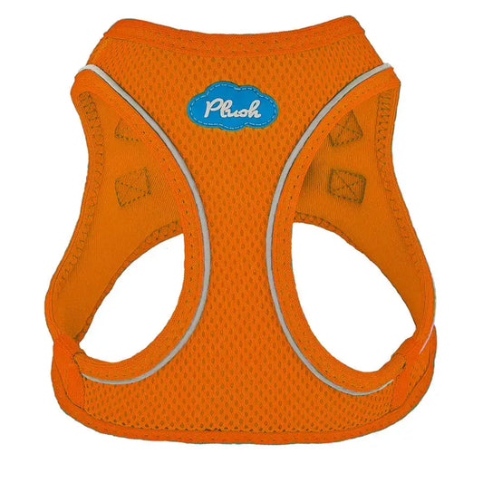 Orange Plush Step In Air Mesh Harness by MyPlushusa, breathable pet harness on Tampa Home & Garden Store