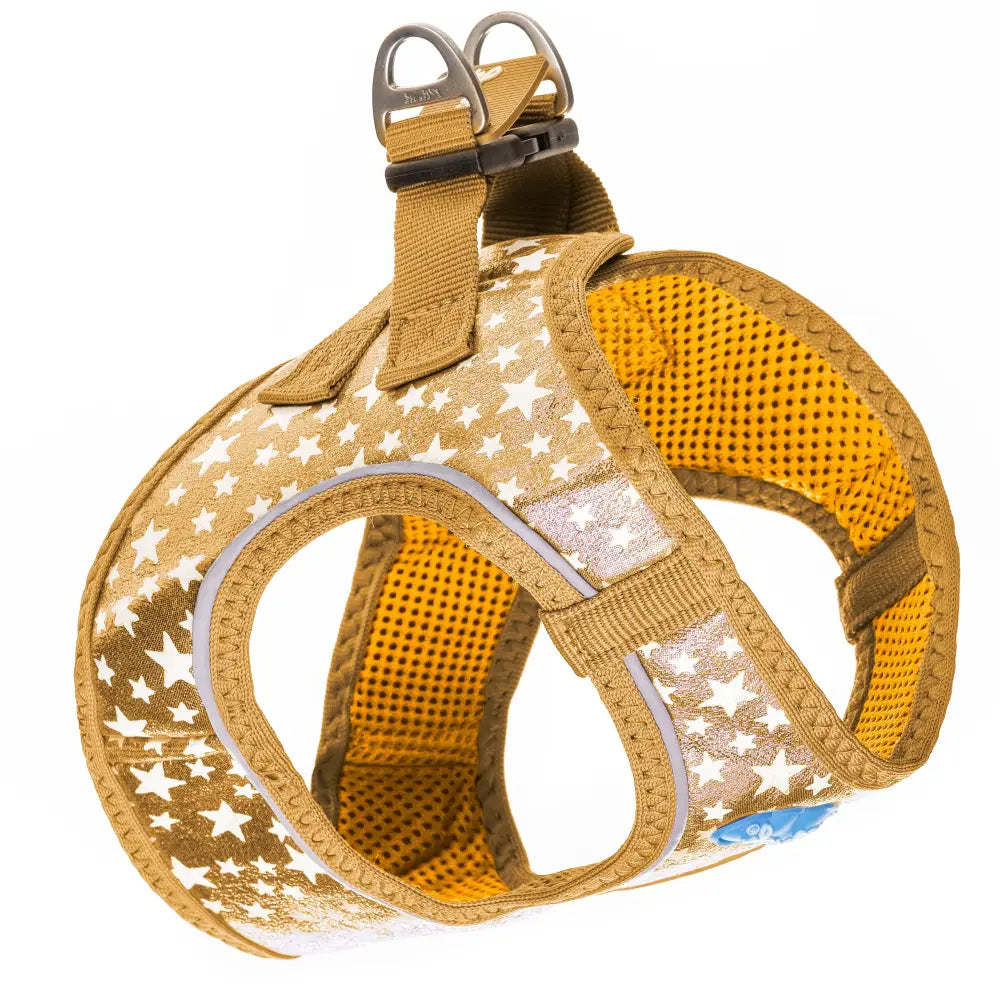 Arnés Brillante para Perro Pequeño Step-in - Dorado