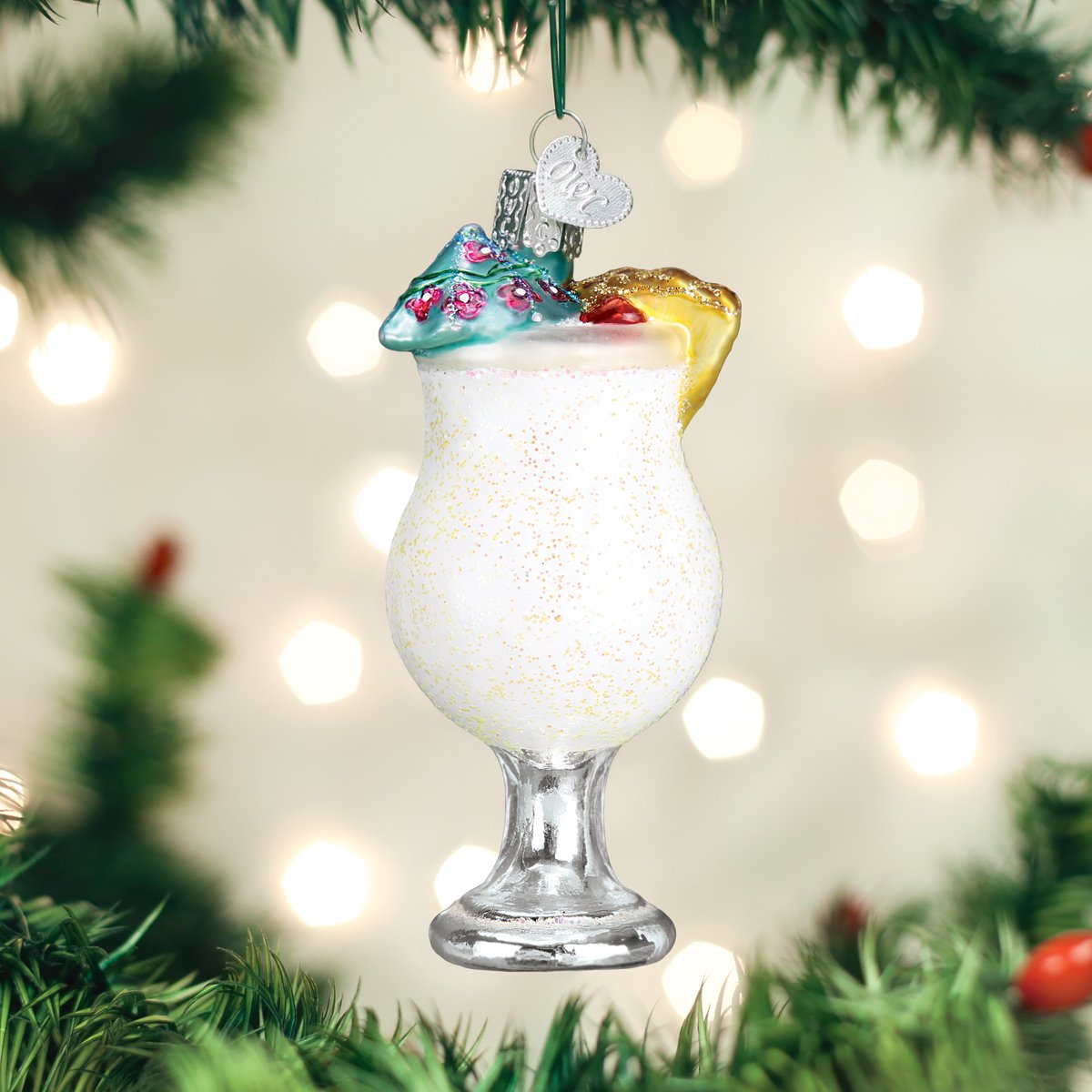 Adorno de cristal de piña colada