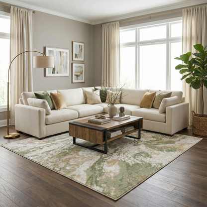 Lively Marble Green Area Rug green marbled pattern Boutique Rugs living room rug on Tampa Home & Garden Store