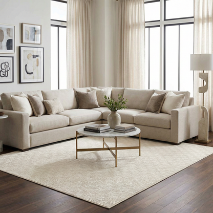 Truls 3D Checkered Washable Rug Bone by Boutique Rugs in neutral beige on Tampa Home & Garden Store