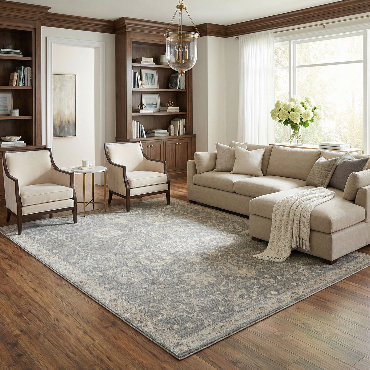 Monterey Gray Thick Luxe Persian Rug by Boutique Rugs in a gray palette on Tampa Home & Garden Store