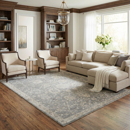 Monterey Gray Thick Luxe Persian Rug by Boutique Rugs in a gray palette on Tampa Home & Garden Store