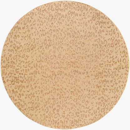 Prem Flatweave Faux Jute Outdoor Rug round beige leopard print Boutique Rugs on Tampa Home & Garden Store