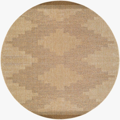 Colum Flatweave Faux Jute Outdoor Rug, round beige faux-jute texture by Boutique Rugs on Tampa Home & Garden Store