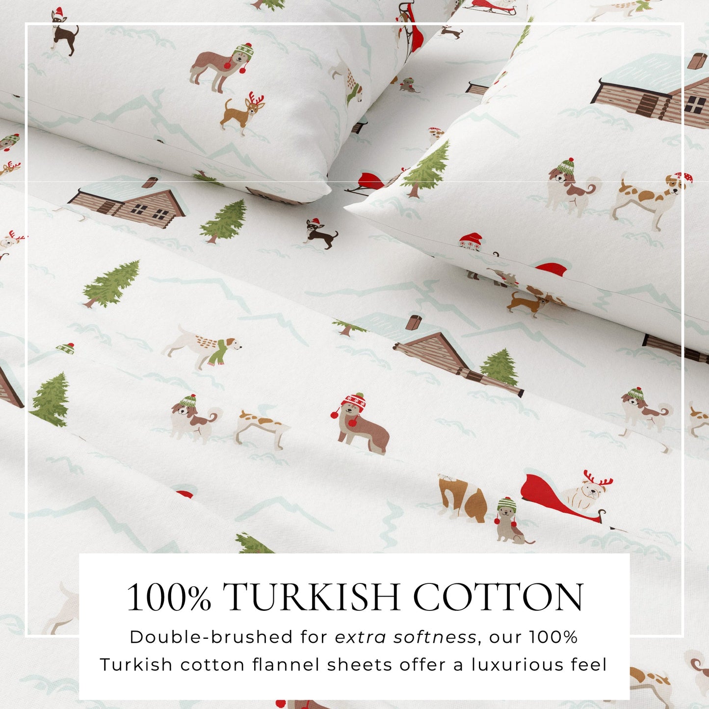 Soft and Plush Turkish Cotton Christmas Sheets