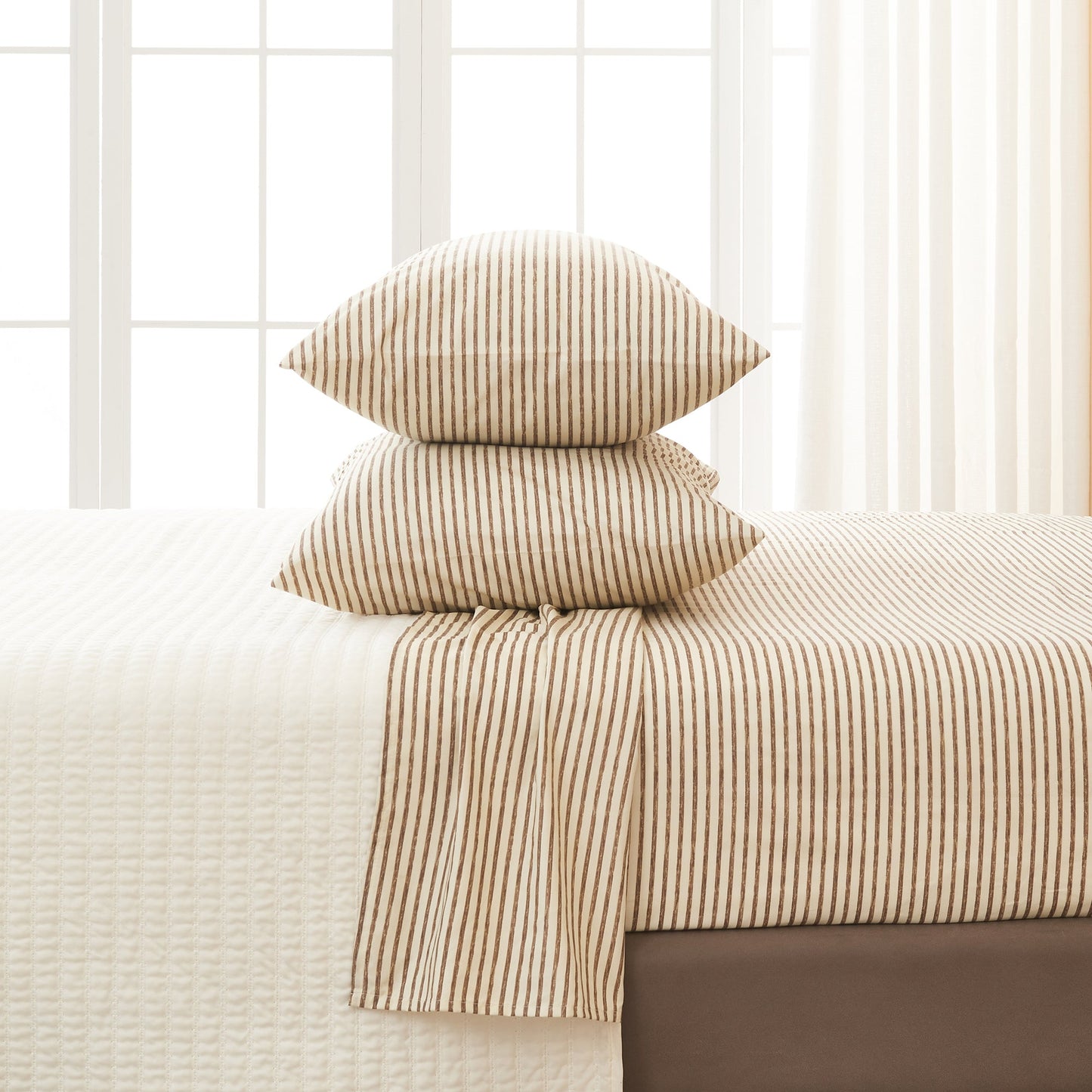 The Striped Microfiber Sheet Set and Soft Finish