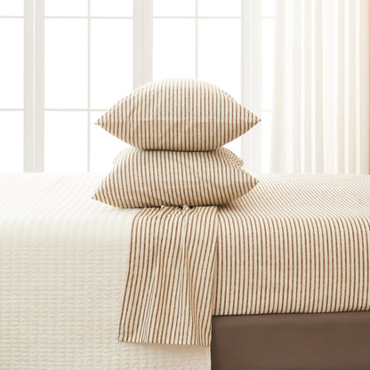 The Striped Microfiber Sheet Set and Soft Finish